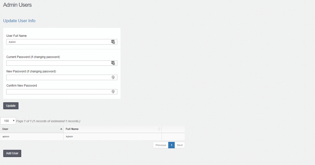 12.1 Admin Users Documentation