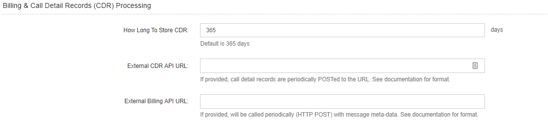 Billing and CDR Processing 1.0 Documentation